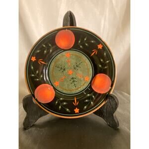 Decorative plate by Victoria & Beale 6.25" Black with Orange "Passon" design EUC